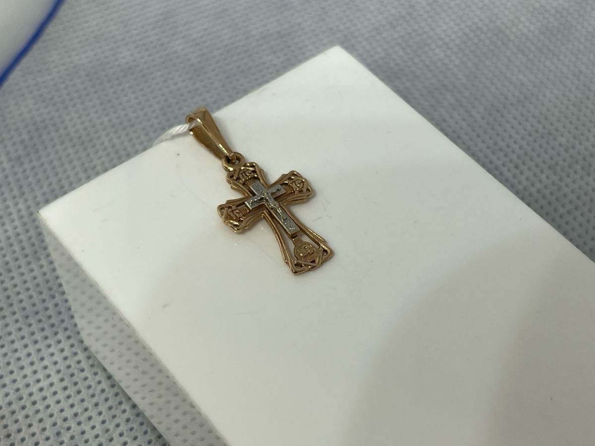 ПОДКБК585 ПОДВЕСКА КРЕСТ БЕЗ КАМНЯ (Au 585)