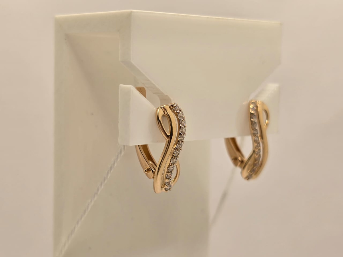 СКМИ585 СЕРЬГИ С КАМНЯМИ (Au 585)