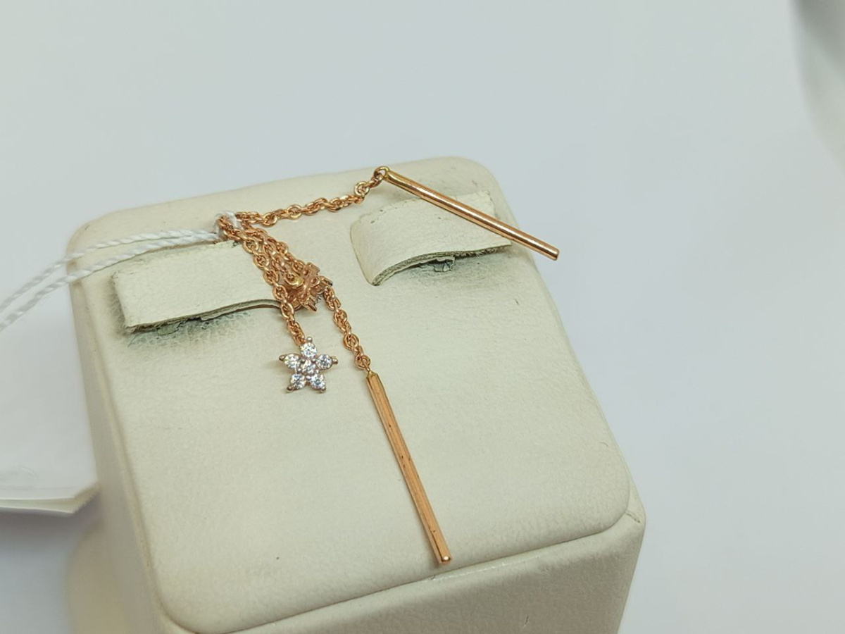 4322 СЕРЬГИ ПРОДЕВКИ с камнями (Au 585)