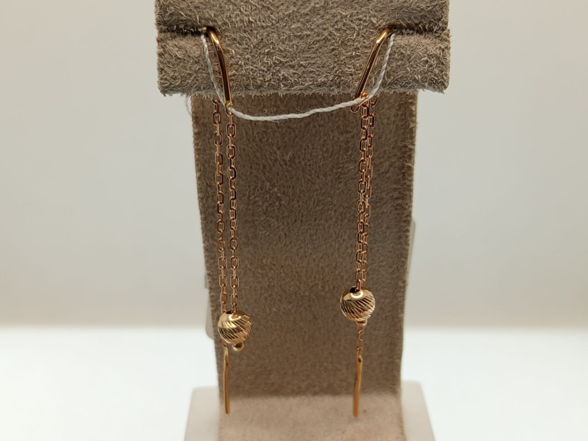 СЕРЬГИ ПРОДЕВКИ без камня (Au 585) СЕРЬГИ ПРОДЕВКИ без камня (Au 585)