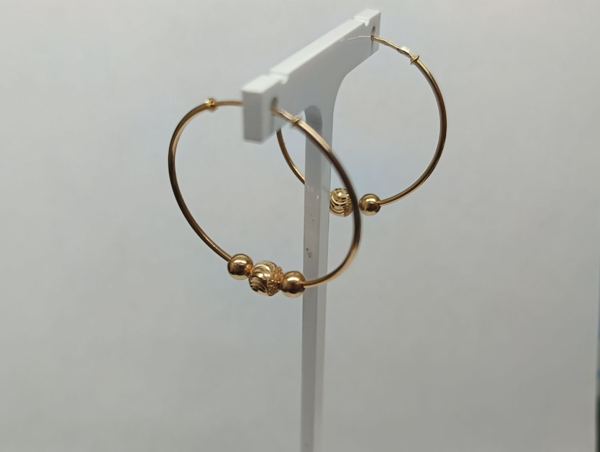 021087 СЕРЬГИ КОНГО без камня (Au 585)