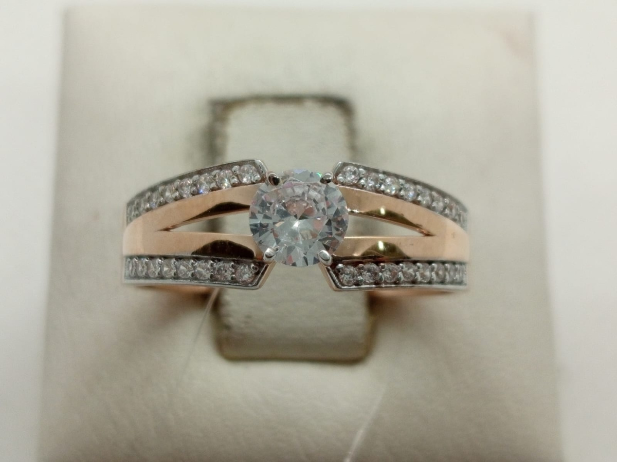 КОЛЬЦО С КАМНЯМИ (Au 585)